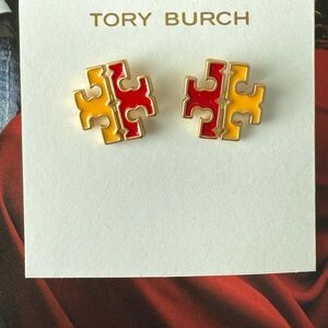Tory Burch Red and Yellow Puzzle Earrings
